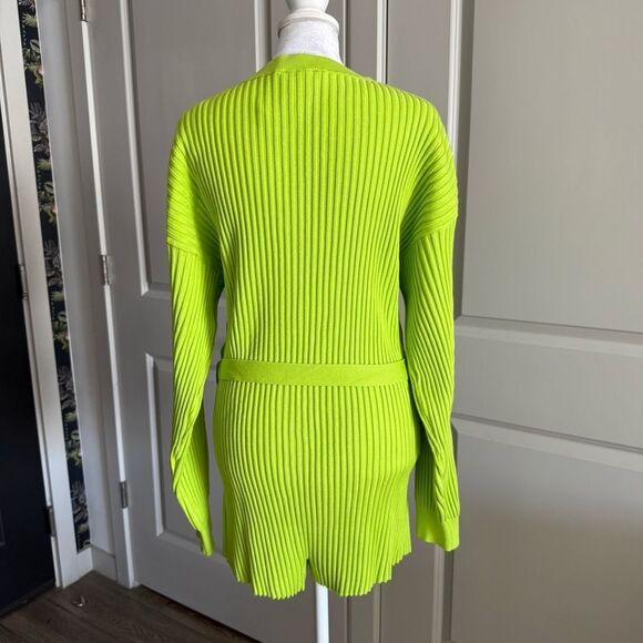 NWOT Adidas x IVY PARK Lime Green Ribbed Long Sleeve Playsuit Romper Size M - Picture 6 of 9